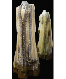 Bridal Antique Gold Gown Style Suit