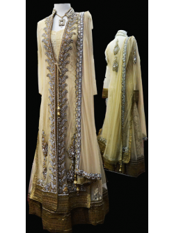 Bridal Antique Gold Gown Style Suit